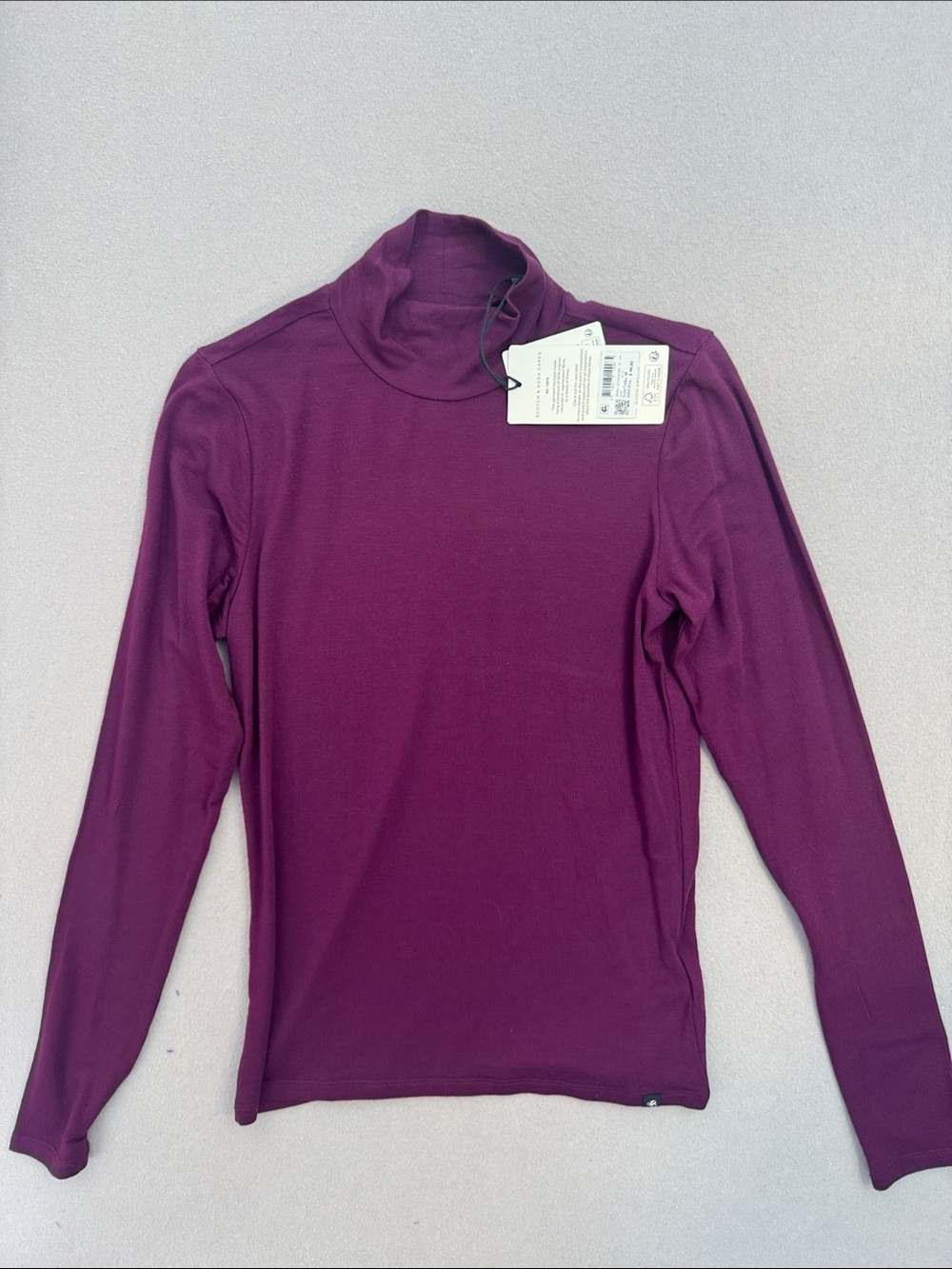 Scotch & Soda Plum Purple Mock Neck Long Sleeve Top M NWT